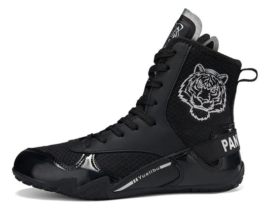 Botas De Boxeo Banda Alta Negras Premium