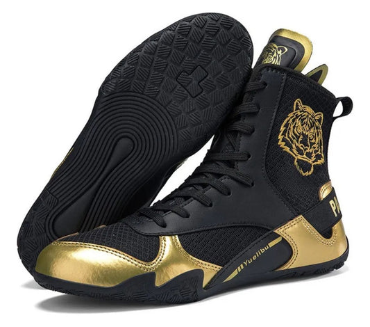 Botas De Boxeo Banda Alta Calidad Premium Doradas