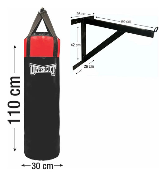 Bolsa De Boxeo De Lona Uppercut 110 Cm Con Soporte De  Pared